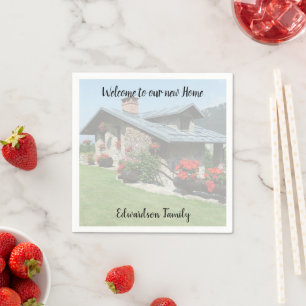 Make your own welcome new Home housewarming party Napkin