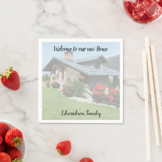 Make your own welcome new Home housewarming party Napkin