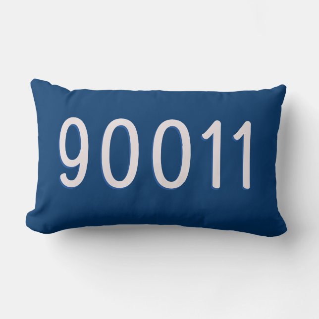 Make Your Own ZIP Code Pillow Navy Blue (Front)