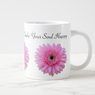 Make Your Soul Happy Pink Gerbera Daisy Large Coffee Mug