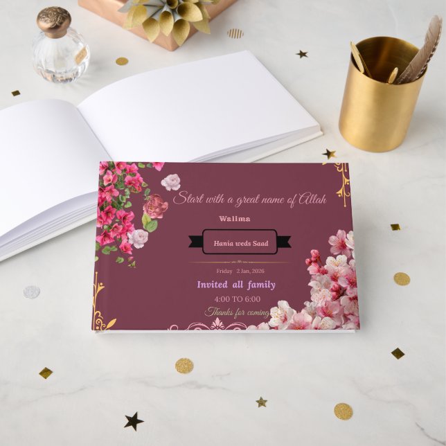 "Make your weeding memorable with our custom cards Guest Book (Front Open)