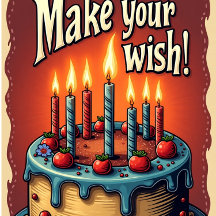 Make Your Wish Birthday Cards SANTA WISH DENIED!