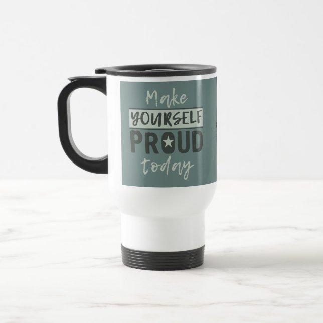 “Make Yourself Proud” custom monogram mugs (Left)
