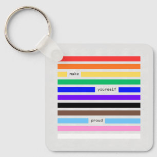 Make Yourself Proud Rainbow Redaction Pride 2026 Key Ring