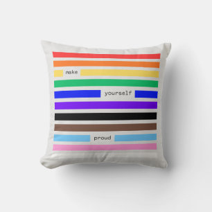 Make Yourself Proud Rainbow Redaction Pride Cushion