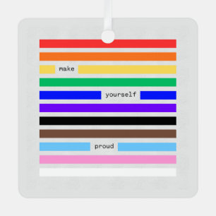 Make Yourself Proud Rainbow Redaction Pride Metal Tree Decoration