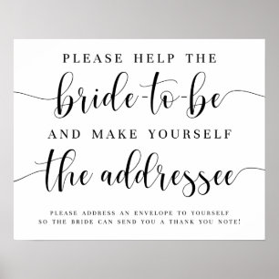 Make Yourself The Addressee Bridal Shower Sign