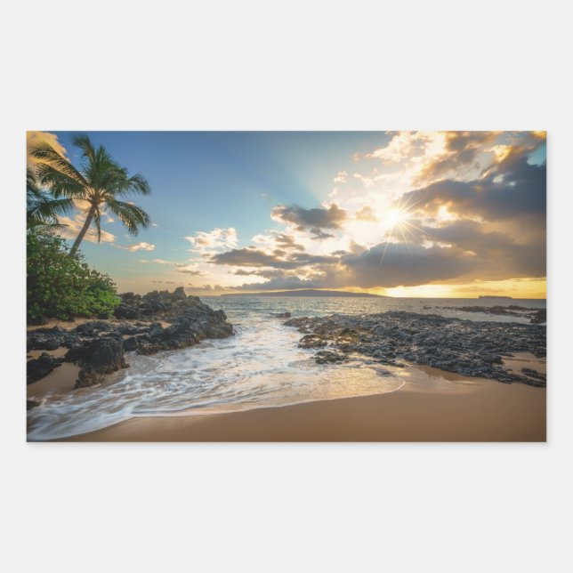 Makena Beach | Makena Cove Rectangular Sticker (Front)