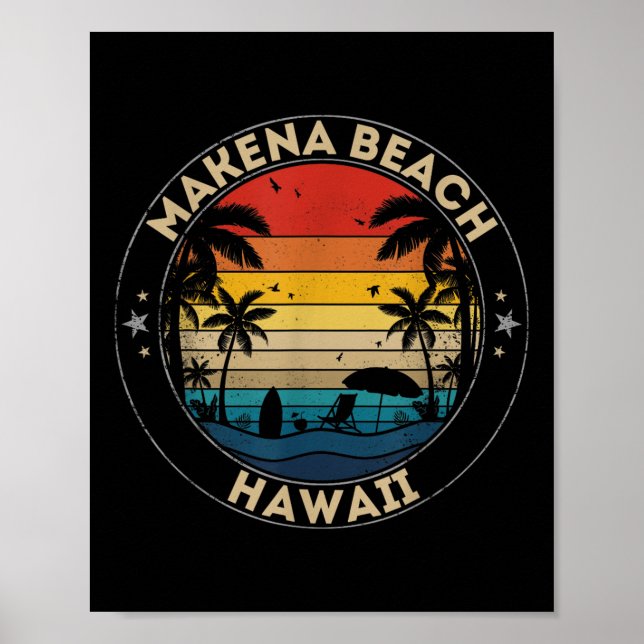 Makena Beach Souvenir - Hawaii Reminder  Poster (Front)