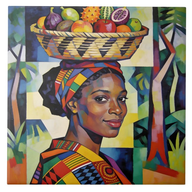 “Makena” - Geometry of Beauty - Black History Tile (Front)