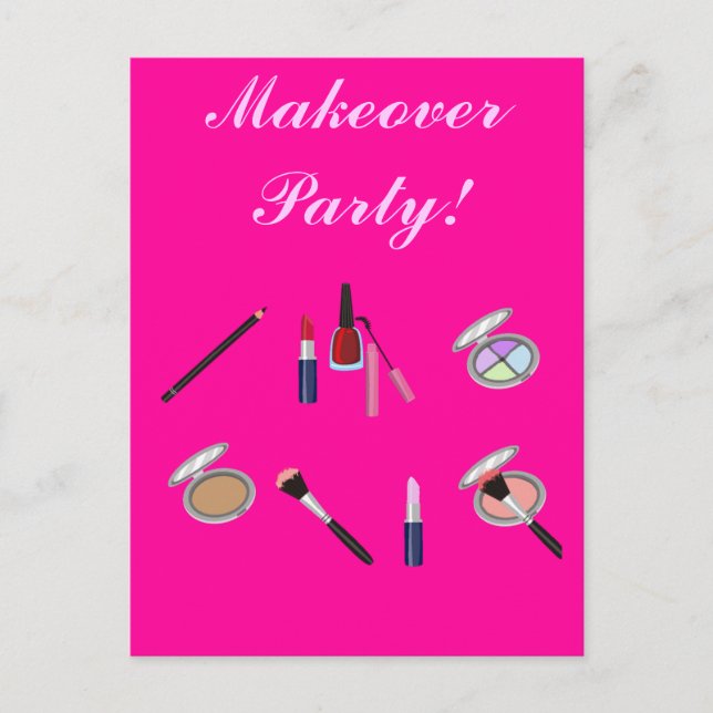 Makeover Party Invitation Card (Front)