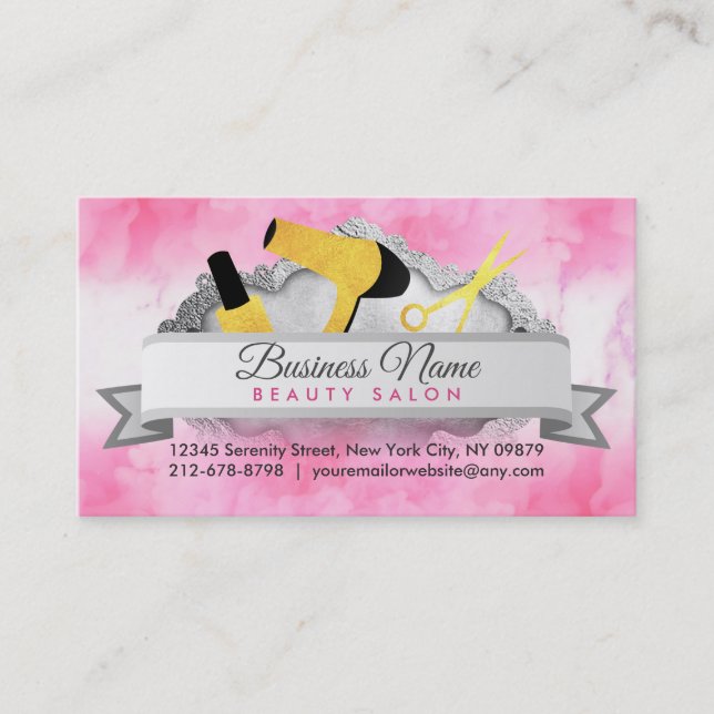 Makeover Stylist Salon Slogans Business Cards (Front)
