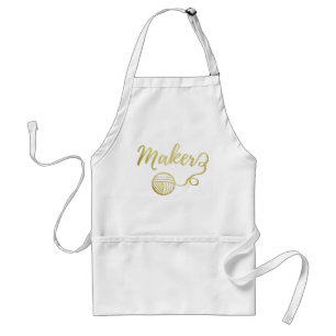Maker Crafts Typography Print Faux Gold Standard Apron