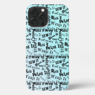 Maker Crafts Typography Print Gradient Blues iPhone 13 Pro Max Case