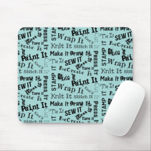 Maker Crafts Typography Print Mouse Mat