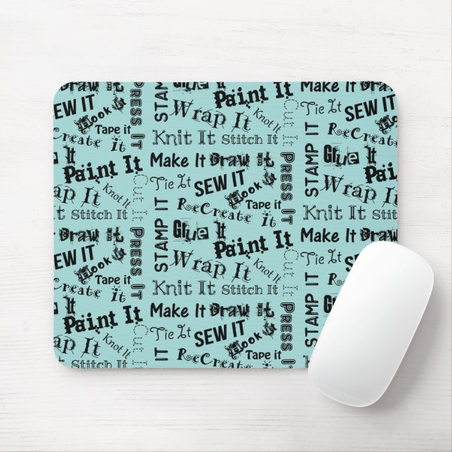 Maker Crafts Typography Print Mouse Mat (With Mouse)