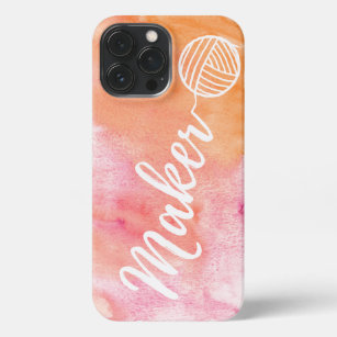 Maker Crafts Typography Print Watercolor iPhone Ca iPhone 13 Pro Max Case