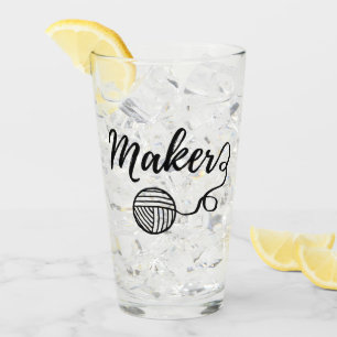 Maker • Yarn & Crafts Typography Glass