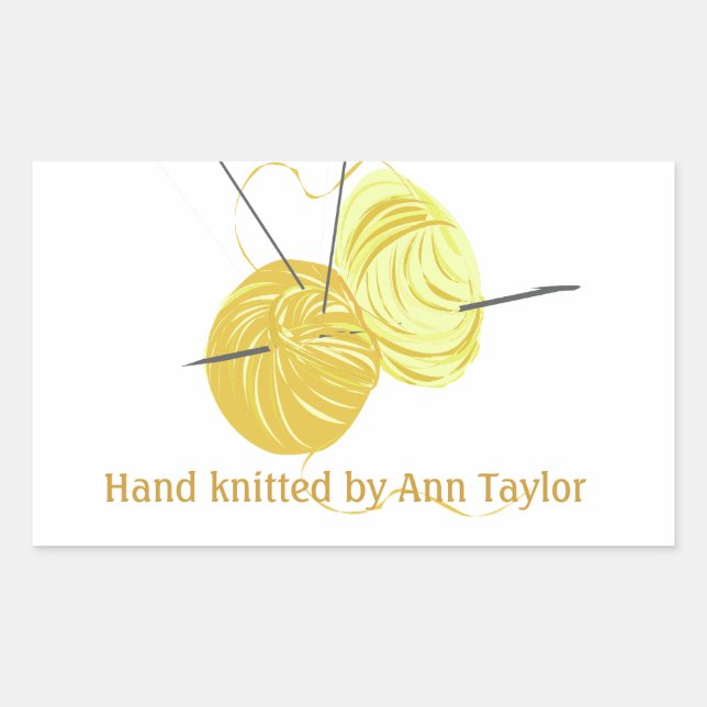 #makersmovement Handmade Knitting Rectangular Sticker (Front)