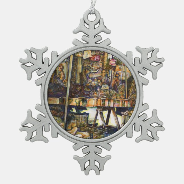 Makes Creativity Glimmer All the Brighter Snowflake Pewter Christmas Ornament (Front)