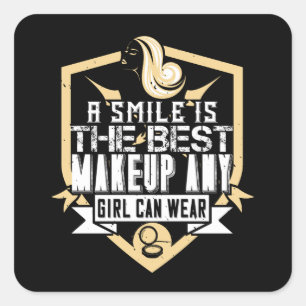 Makeup - A Smile Is The Best Make-up Square Sticker