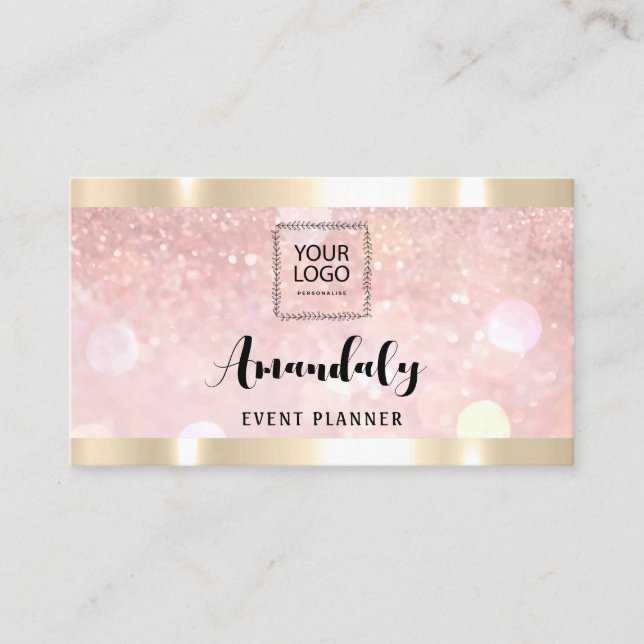 Makeup Aesthetician Lash Nails QRCode Logo Rose Business Card (Front)