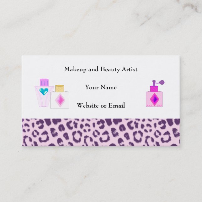 Makeup and Beauty Products Business Card (Front)