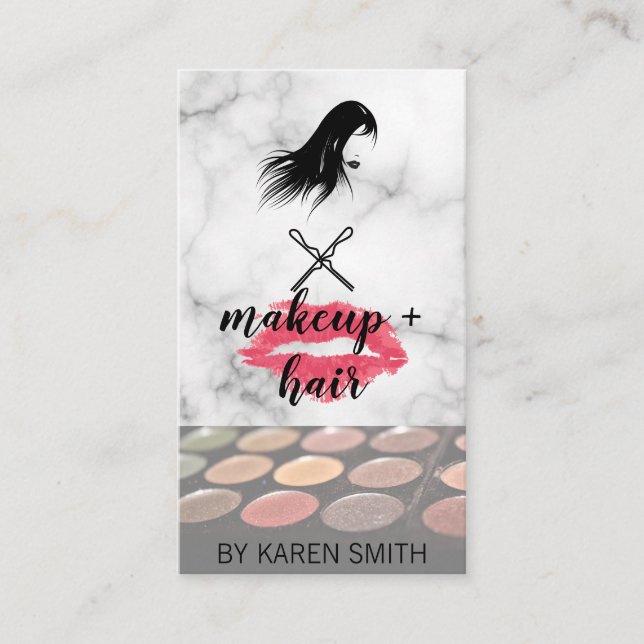 Makeup and Hair | Beautician | Stylist Business Card (Front)