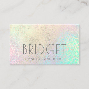 makeup and hair faux glitter on FAUX gold foil Business Card