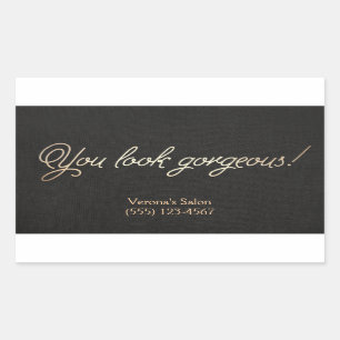 Makeup and Hair Stylist Gold Typographic Beauty Rectangular Sticker