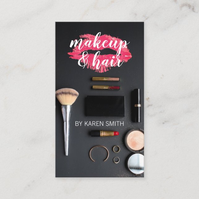 Makeup and Hair Stylist | Salon Business Card (Front)