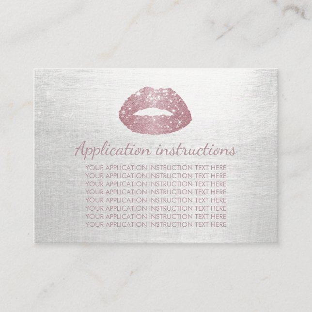 Makeup Application Instructions Rose Gold Lips Advice Card (Front)