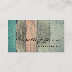 Makeup Artist Abstract Wood Professional Trendy Business Card