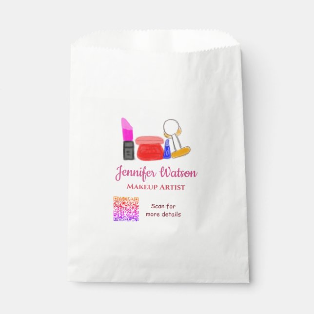 Makeup artist add name website email phone no addr favour bags (Front)