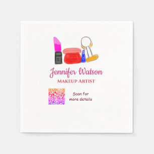 Makeup artist add name website email phone no addr napkin