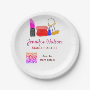 Makeup artist add name website email phone no addr paper plate
