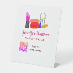 Makeup artist add name website email phone no addr pedestal sign