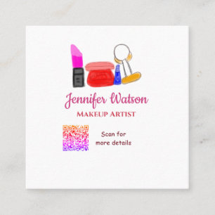 Makeup artist add name website email phone no addr square business card