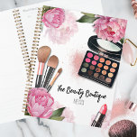 Makeup Artist Appointment Book Planner<br><div class="desc">Bursting with vibrant hues and whimsical blooms, this print is a visual feast perfect for makeup artists, beauty bloggers, influencers and anyone seeking a touch of colourful floral elegance with a touch of glam. Featuring bright pink peonies, makeup palette, makeup brushes and lipstick. You can customise all of the text....</div>