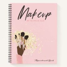 Makeup artist appointment log or business notebook