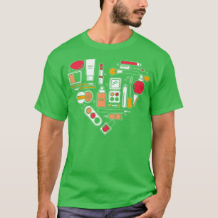 Makeup Artist Beautician Love Heart T-Shirt