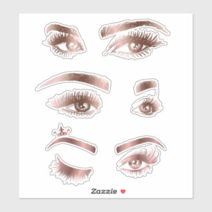 Makeup Artist Beautiful Hand Drawn Eyes Brows Lash