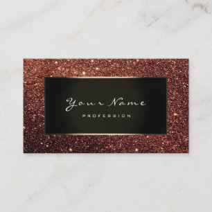 Makeup Artist Beauty Frame Chocolate Brown Glitter Business Card