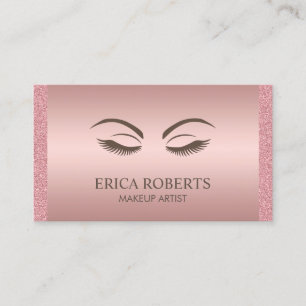 Makeup Artist Beauty Girl Rose Gold Appointment Card