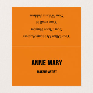 Makeup Artist Beauty Hair Salon Orange Fall Autumn Business Card