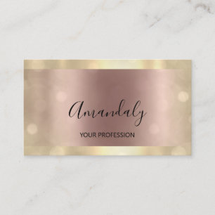 Makeup Artist Beauty Influencer Rose Gold Business Card
