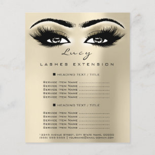 Makeup Artist Beauty Lash Glitter Price List Eyes Flyer