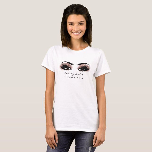 Makeup Artist Beauty Lashes Studio Glitter Eye T-Shirt (Front Full)