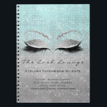 Makeup Artist Beauty Salon Blue Aqua Silver Gray Notebook<br><div class="desc">florenceK luxury beauty salon colletion</div>