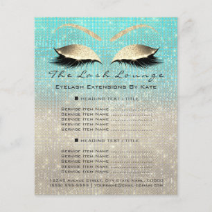 Makeup Artist Beauty Salon Blue Glitter Flyer Ivor